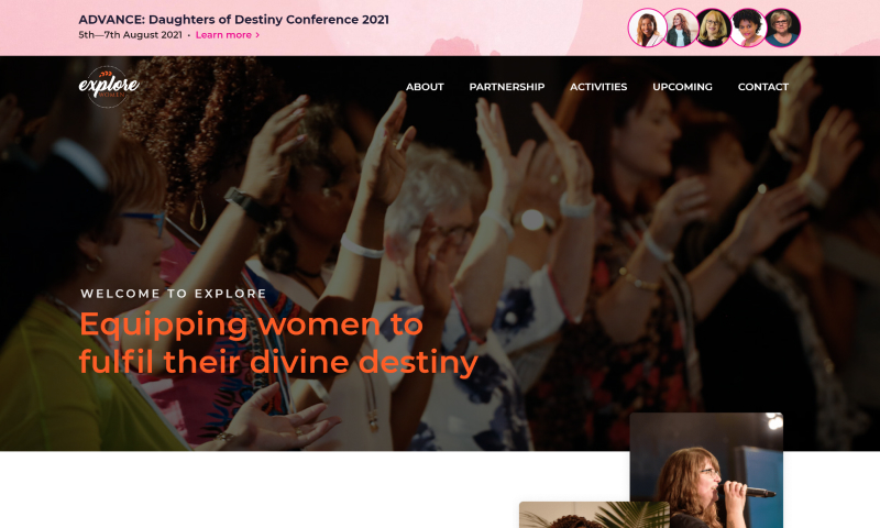Screenshot of ExploreWomen.org website